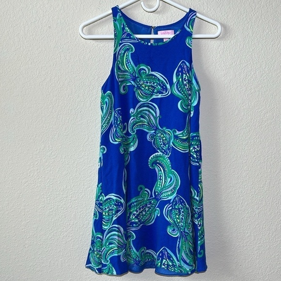 Lilly Pulitzer Dress Tank Mini Swing Blue Crush - Picture 2 of 7